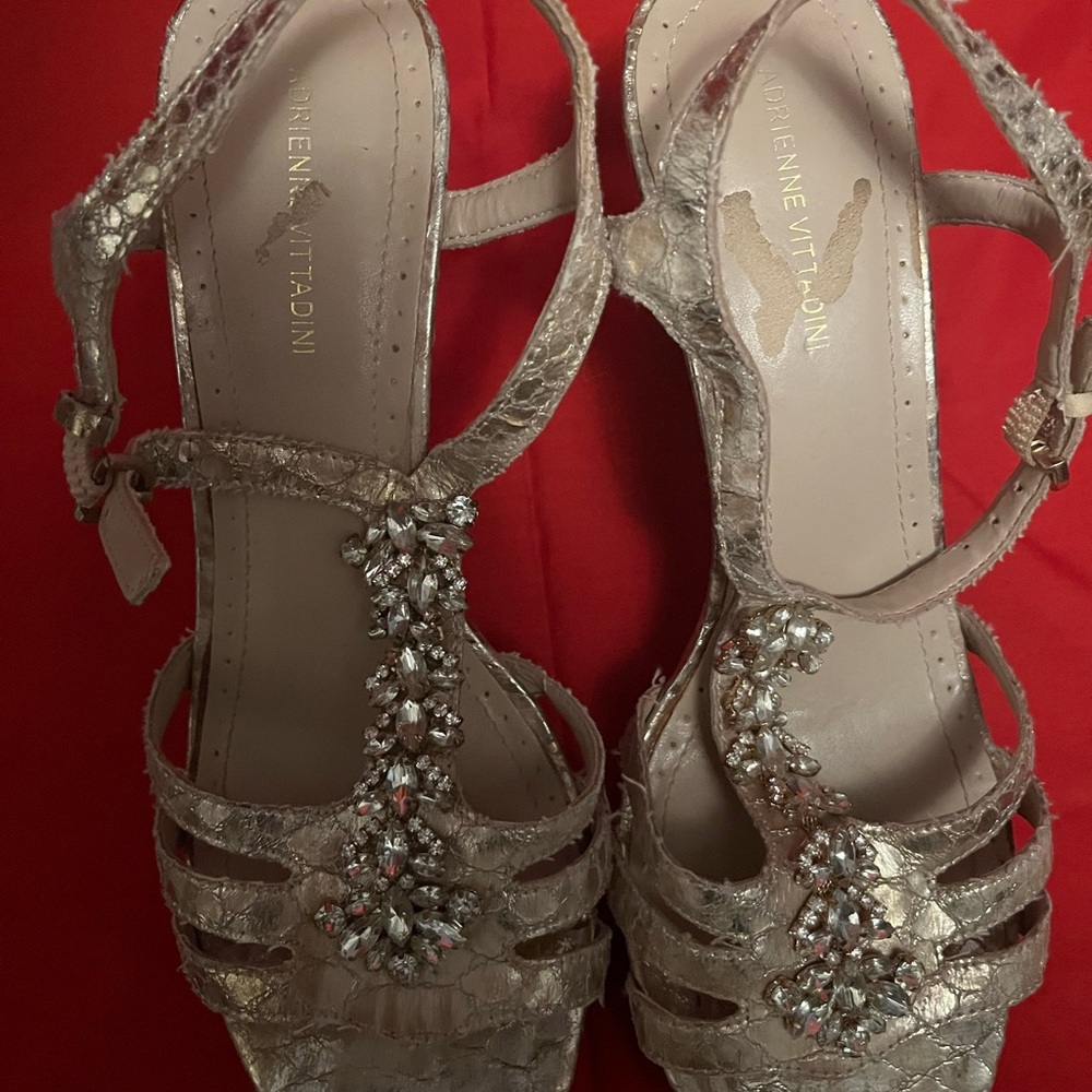 Adrienne Vittadini Women's Metallic Embellished Heels